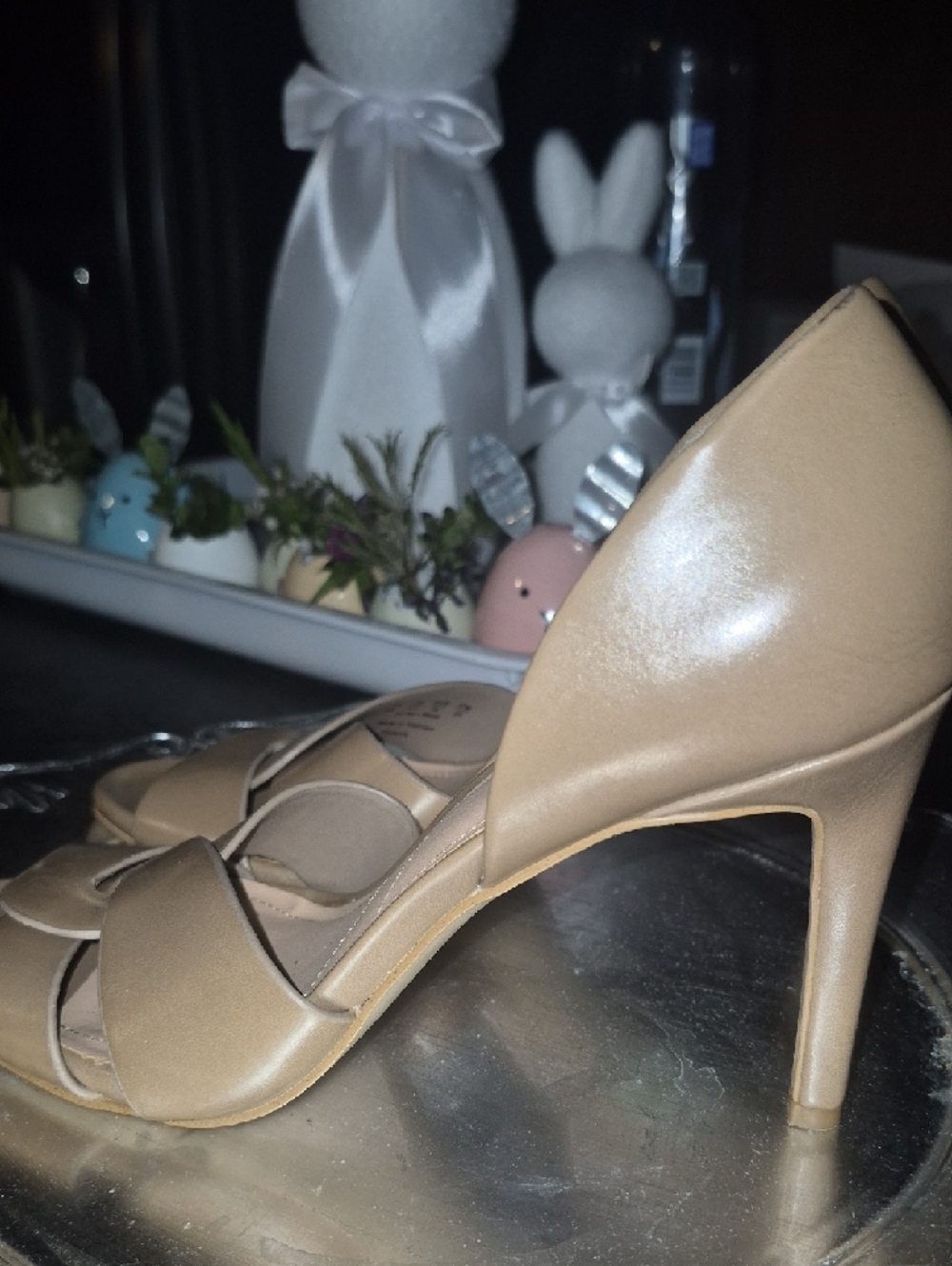Franco Sarto Taupe Knot-Front Slingback Heels - Picture 4 of 6